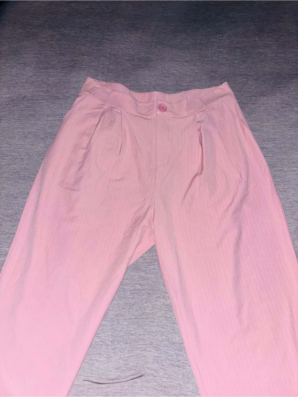 Fashion Nova Blush Pink Pinstripe Wide-Leg Trousers - Picture 3 of 5